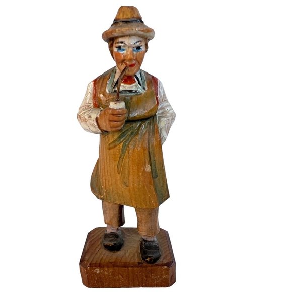 Three Men Boy Figurines on Wood Bases Resin Vintage 4 1/4" 4 1/8" and 3 1/2" - Picture 6 of 9